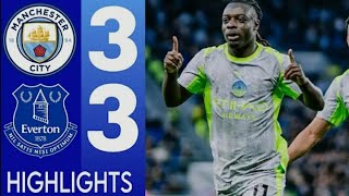 Manchester City vs Everton 3-3 Highlights & Jérémy Doku brace • Thierno Barry Brace