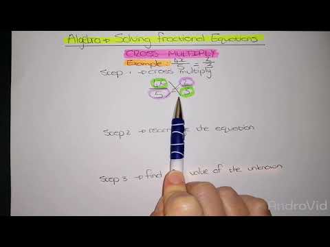 Solving Fractional Equations using Cross Multiplication in Algebra