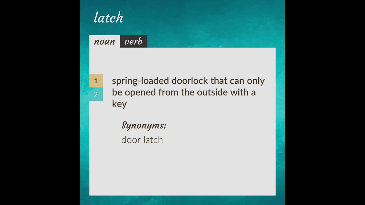 Latch meaning of Latch YouTube
