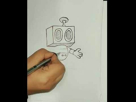 رسم سهل رسم روبوت إنسان آلي بالخطوات تعليم الرسم  
