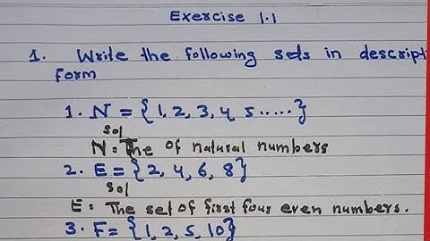 Sets in descriptive form /write the sets  following sets in descriptive form/Lyrics and & Education