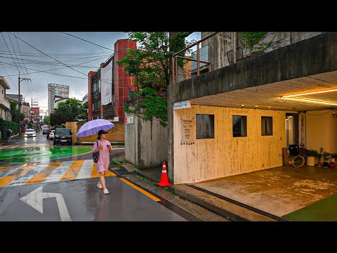 Summer Rain Seoul Yeonhui Dong Neighborhood Travel Korea ASMR 4K HDR