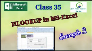 35. Hlookup in Excel with Example