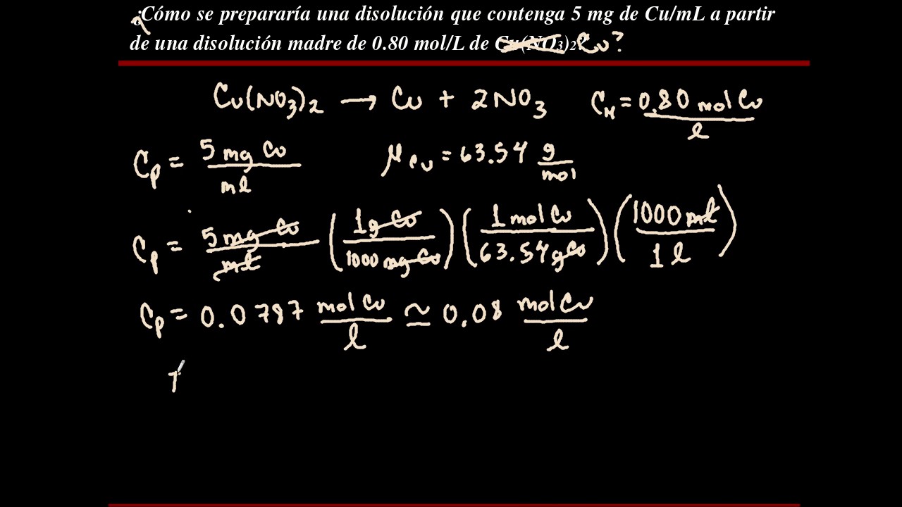 Química 2 - 9.4 Diluciones y factor de dilución: ejemplo final - YouTube
