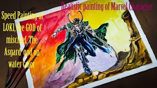 Speed Painting of LOKI,the GOD of mischief,The Asgard god on water color|painting of MarvelCharacter