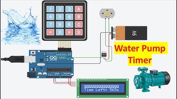 Water pump timer using Arduino Uno simulation Tinkercad | Arduino Projects with code