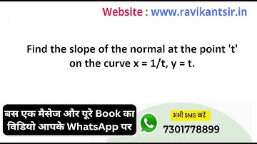 Find the slope of the normal at the point 