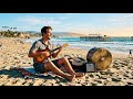 California Shoreline 🌊 Tropical Beach Folk BGM | Laguna Beach Summer Afternoon