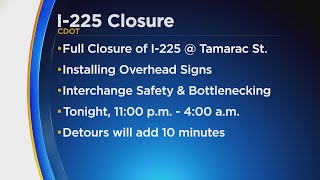 Colorado Drivers Warned Of Overnight Closure Of I-225