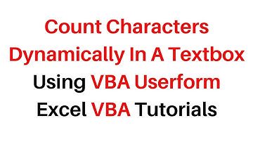 VBA Userform Character Count Textbox Dynamically