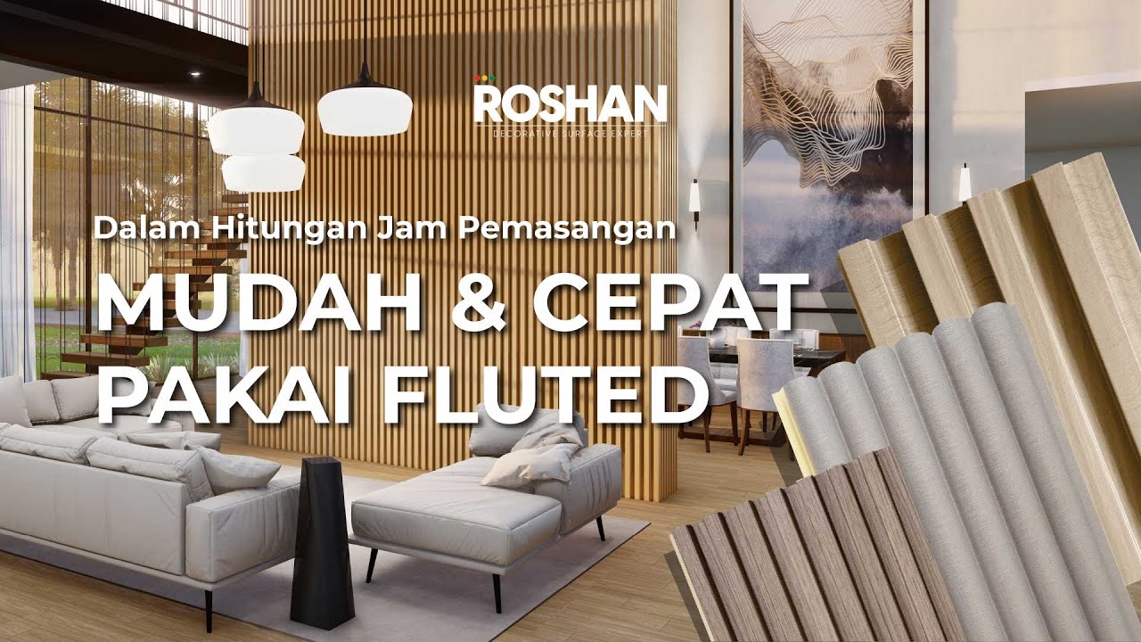 CARA PASANG WALL PANEL YANG MUDAH! - ROSHAN #fluted - YouTube