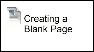 Creating a Blank Page in a Content Area