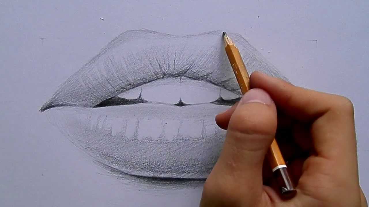 Як малювати губи ( How to draw lips ) малюнок простим олівцем ...