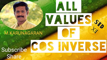 12 STD Maths  .EX.4.2(1)Cos INVERSE FUNCTIONS. FINDING ALL VALUES OF X.