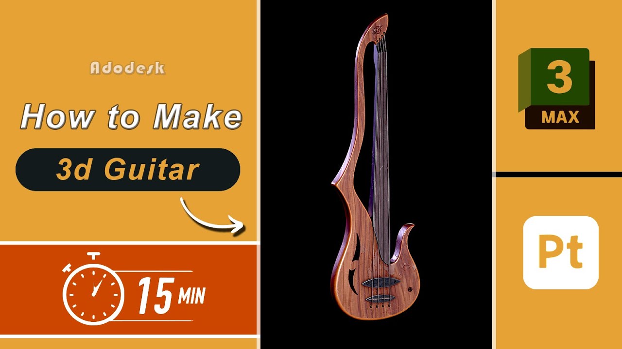 3D Guitar Modeling in 3ds Max | Beginner Hard Surface Tutorial - YouTube