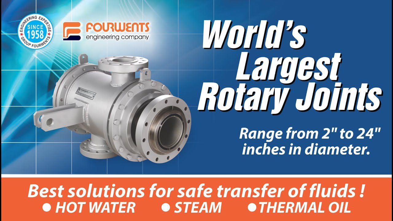 World's largest rotary joints (2" to 24") for safe fluid transfer in steam tube dryers