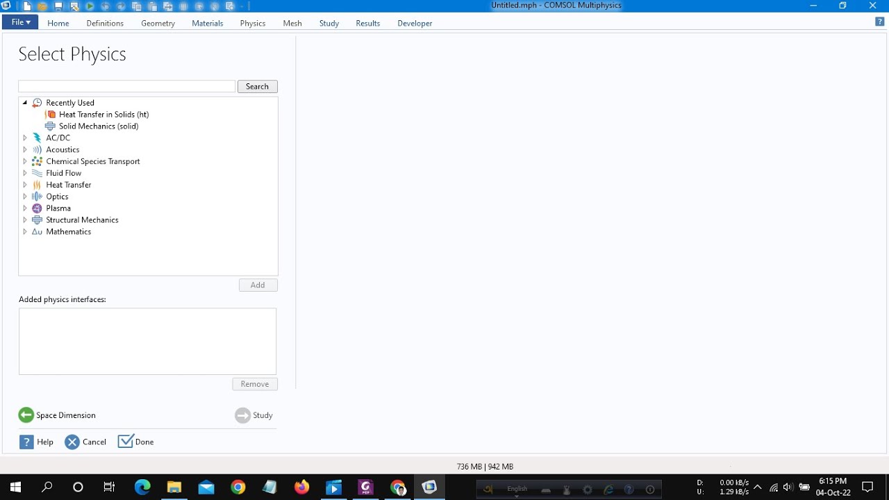 Determination of the Thermal Conductvity of a Solid Material Using Comsol.