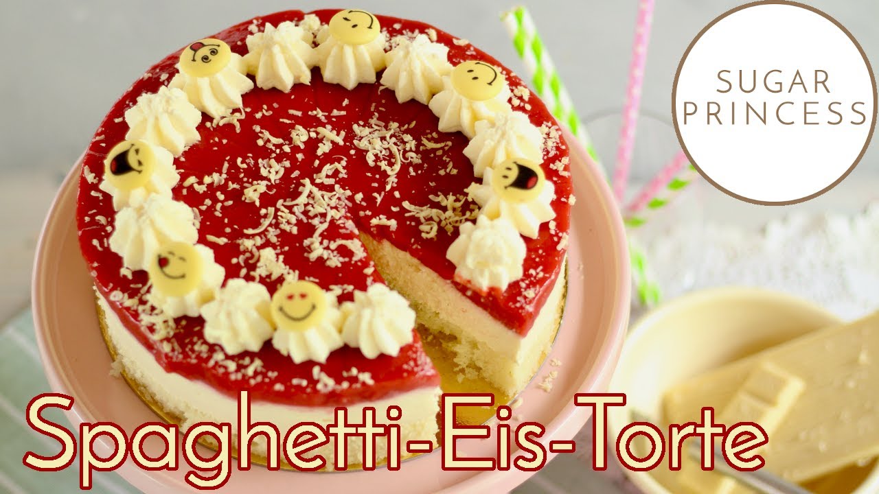 😋 SO LECKER! 😋 Spaghetti-Eis-Torte mit Erdbeeren und weißer Schokolade | Rezept von Sugarprincess