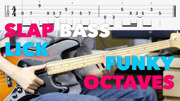 Funky Octaves Slap Bass Lick | Lesson with TABs