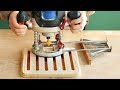 Фрезерование сквозных пазов в подставке, milling grooves through wood