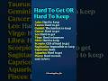 Hard To Get Or Keep #zodiac​ #zodiacsigns​ #astrology​ #horoscope​ #horoscope​ #tarot