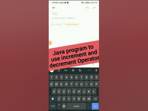 Java program to use increment and decrement operator|Java program|#java ...