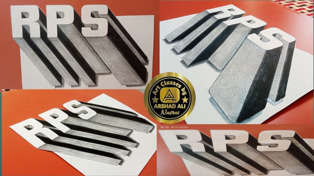R P S in 3D #3drps #3dart #3ddrawing #trickartdrawing #3d 3 d RPS - YouTube
