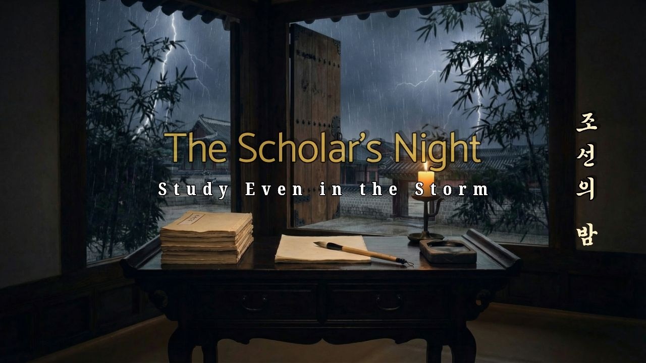 Thunderstorm Work & Study Music 60 Minutes  Deep Focus Palace Library Ambience Korean Dark Academia