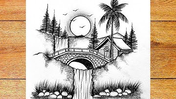 Hoe je een prachtig watervallandschap tekent