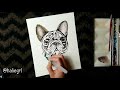 Orbit watercolor pet portrait french bulldog time lapse commission by halie french