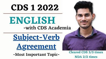 CDS ENGLISH SUBJECT-VERB AGREEMENT |TARGET 80 MARKS +|