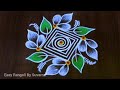 Beautiful rangoli design🌺Dussehra special muggulu🌺Simple rangoli4×2×2dots || Easy Rangoli By Suvarna