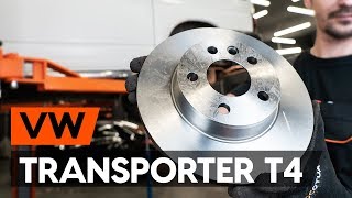 Schijfremmen geperforeerde en geventileerde vervangen VW TRANSPORTER IV Bus (70XB, 70XC, 7DB, 7DW) - videohandleidingen