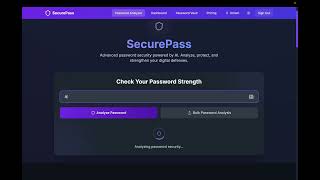SecurePass |  Advanced Password Security powered by AI and ML : Live Demo