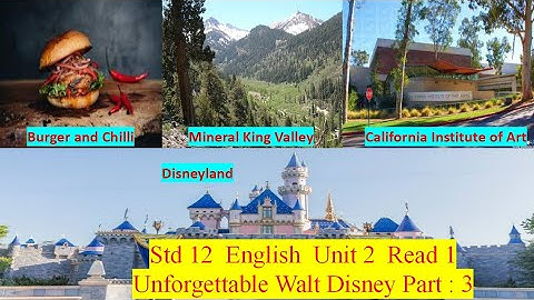 Std 12 English Unit 2 Read 1 Unforgettable Walt Disney Part-3 |