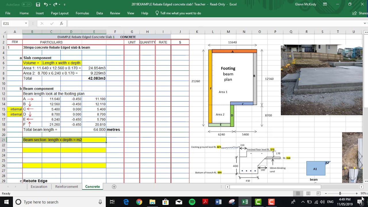 2019 EXAMPLE Rebate Edged Concrete Slab Concrete YouTube