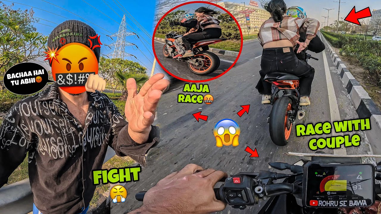 Crazy Race With Couple😱 Ladkii Ke Boyfriend Ke Sath Ladaii Hogyi😤