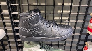 Air Jordan 1 Mid “Triple Black” - Style Code: 554724-093
