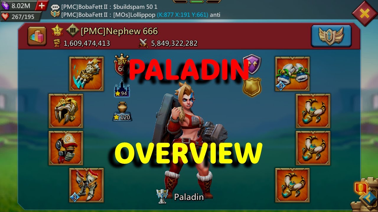Paladin Nephew 666 ACCOUNT OVERVIEW - Lords Mobile Gonix