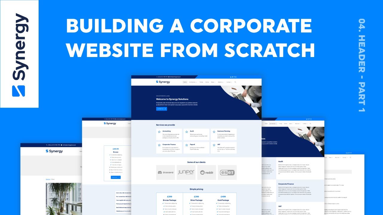 04. Header - Part 1 | Building a Corporate HTML/CSS/JS Website From ...