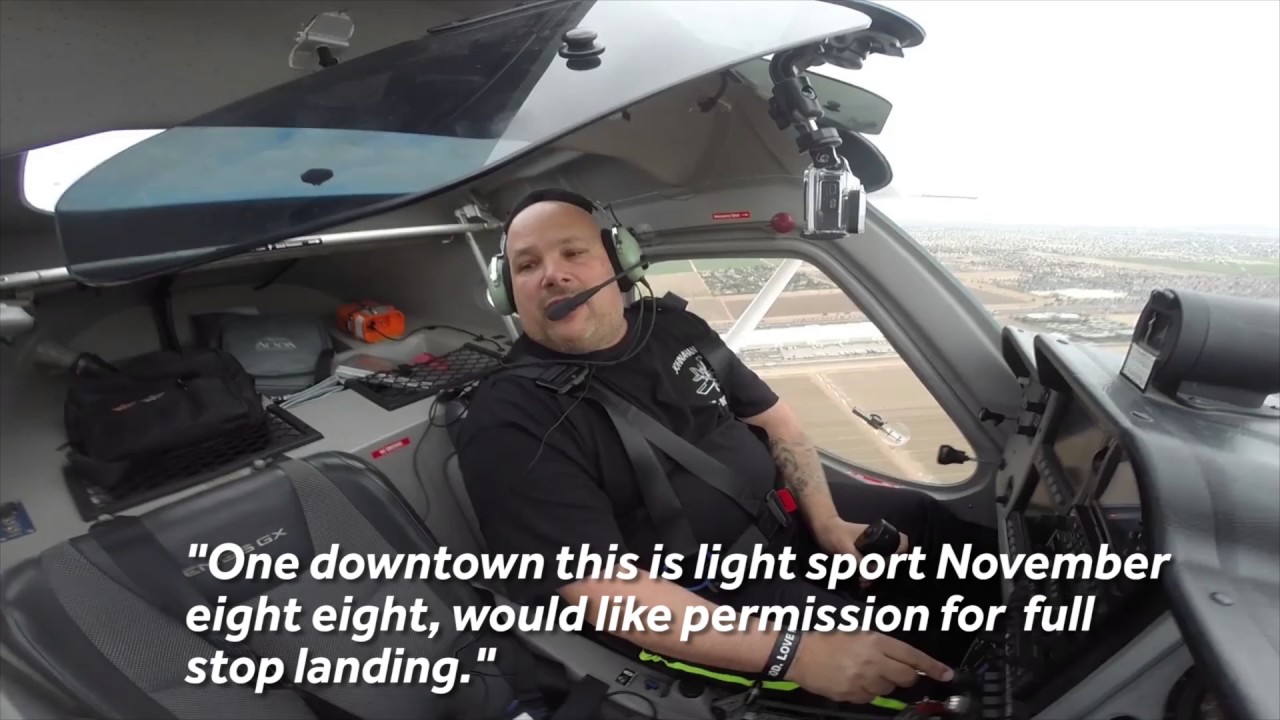This pilot has a stutter... but it disappears when he flies