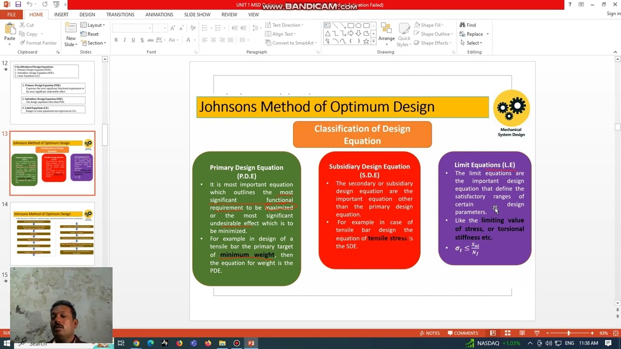 Johnson's Method of Optimum Design