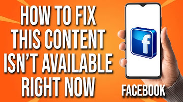 How To Fix Facebook This Content Isn