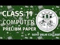 Class 11 Computer Science | Govt. Dehli College | Prelium Paper 2026 | Sindh Text Board @CSC1232