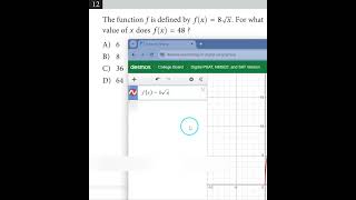 TPC #SAT QT 9 - Using Function Notation #maths #mathshorts #shorts #tutorial #mathematics