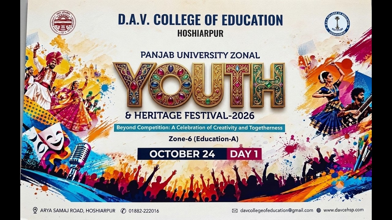 Panjab University Zonal Youth &Heritage Festival 2026 ।।D.A.V College Of Education Hoshiarpur। Day 1
