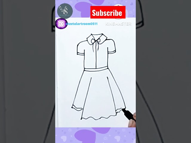 How to draw a top and skirt for fashion illustration | Easy dress drawing tutorial #drawing#shorts