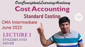 Cost Accounting Standard Costing Lecture 1 Jairam Iyer CMA Inter Jun 2022 Attempt