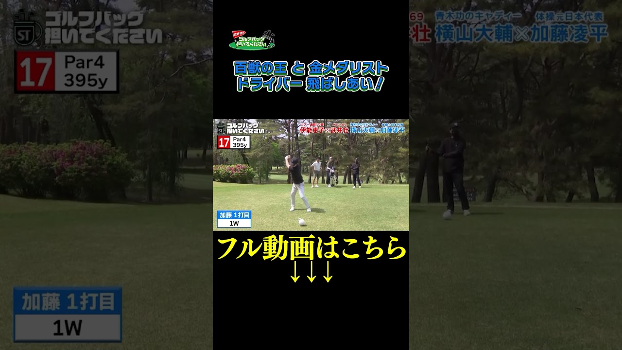【ドライバー飛ばしあい】武井壮のゴルフバッグ担いでください/#武井壮#プロキャディー #golf #ゴルフ #shorts #切り抜き #プロゴルファー#加藤凌平