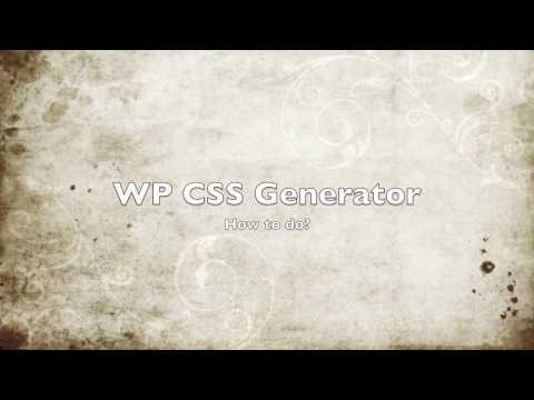 WP CSS Generator - Get Started